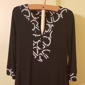 Black and white blouse